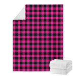 Hot Pink Buffalo Plaid Print Blanket