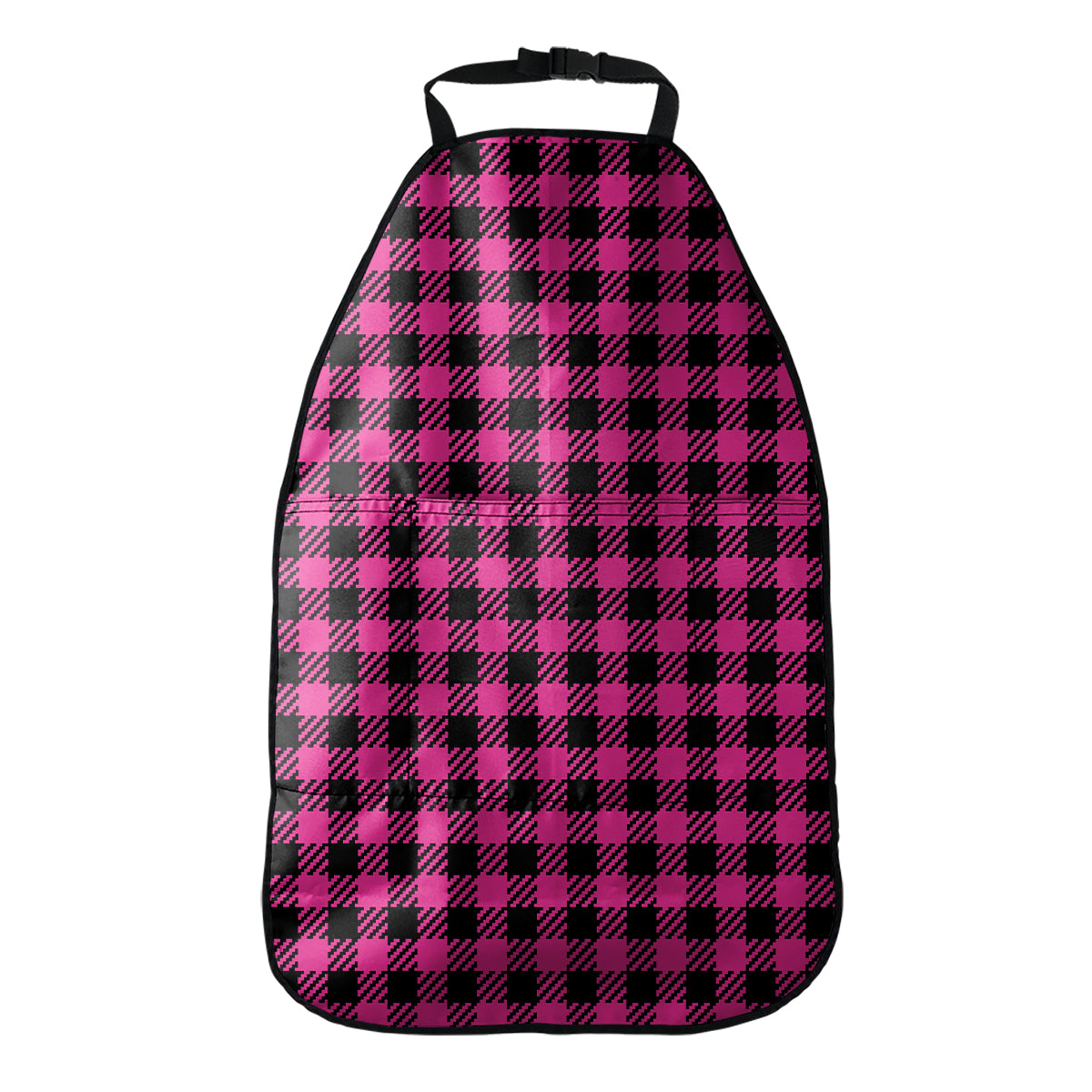 Hot Pink Buffalo Plaid Print Car Seat Organizers