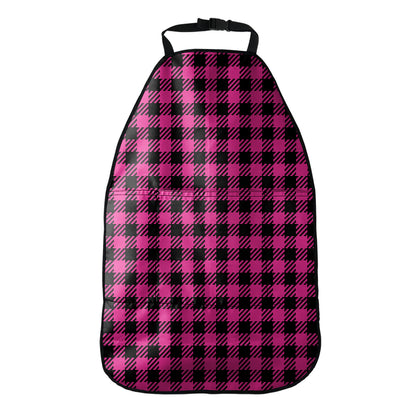 Hot Pink Buffalo Plaid Print Car Seat Organizers