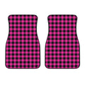 Hot Pink Buffalo Plaid Print Front Car Floor Mats
