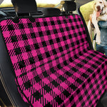 Hot Pink Buffalo Plaid Print Pet Car Back Seat Cover