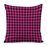Hot Pink Buffalo Plaid Print Pillow Cover