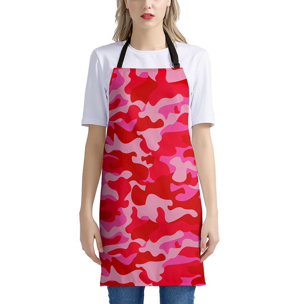 Hot Pink Camouflage Print Apron