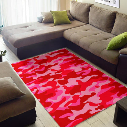 Hot Pink Camouflage Print Area Rug GearFrost
