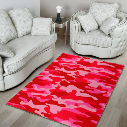Hot Pink Camouflage Print Area Rug GearFrost
