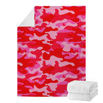 Hot Pink Camouflage Print Blanket