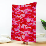 Hot Pink Camouflage Print Blanket