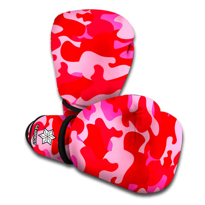 Hot Pink Camouflage Print Boxing Gloves