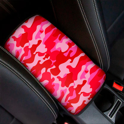 Hot Pink Camouflage Print Car Center Console Cover