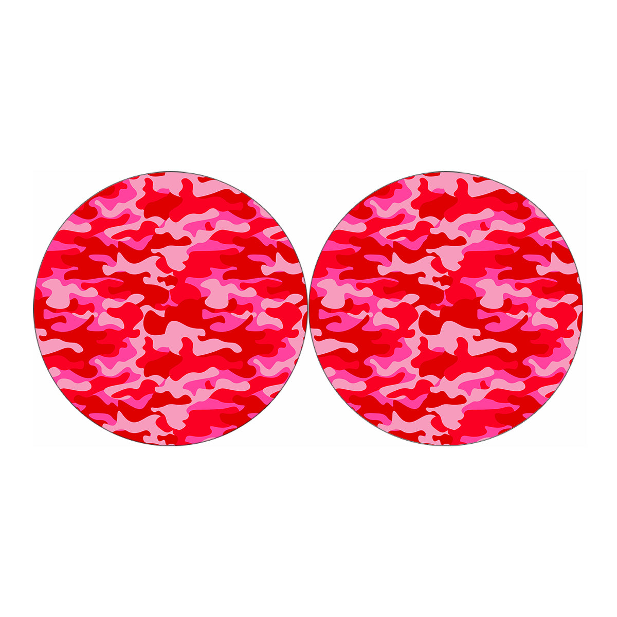 Hot Pink Camouflage Print Car Coasters
