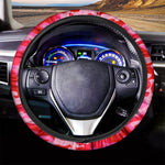 Hot Pink Camouflage Print Car Steering Wheel Cover
