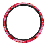 Hot Pink Camouflage Print Car Steering Wheel Cover