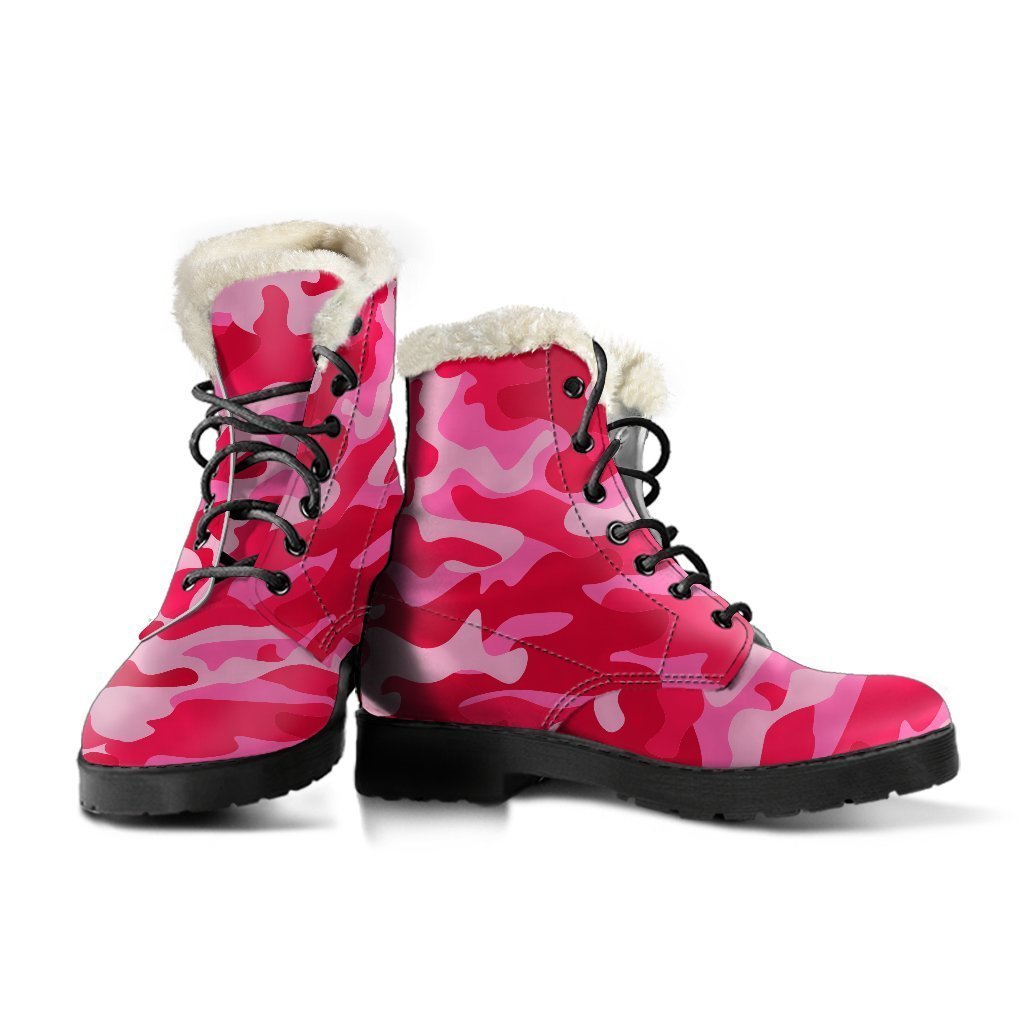 Hot Pink Camouflage Print Comfy Boots GearFrost