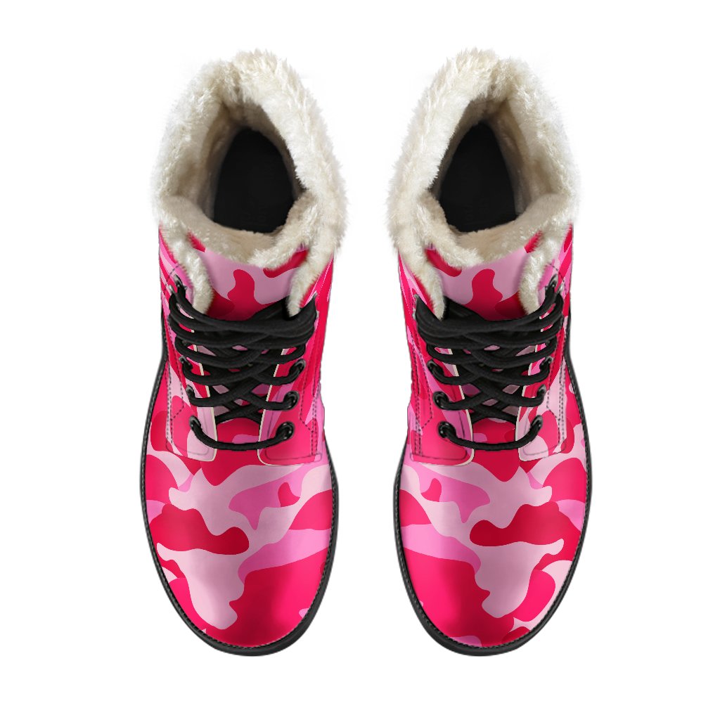 Hot Pink Camouflage Print Comfy Boots GearFrost