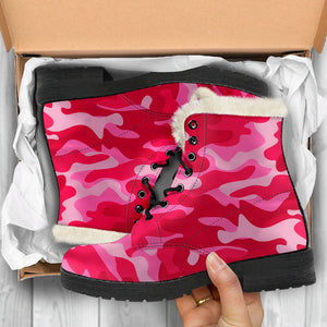 Hot Pink Camouflage Print Comfy Boots GearFrost