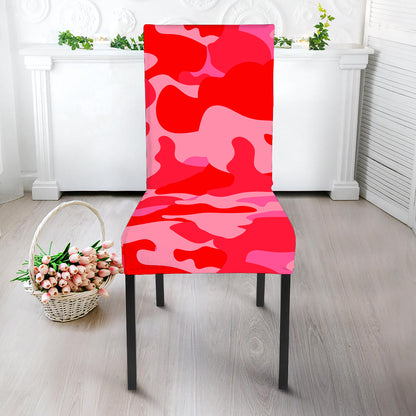 Hot Pink Camouflage Print Dining Chair Slipcover