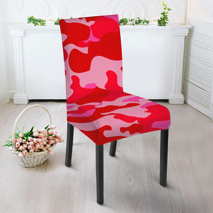 Hot Pink Camouflage Print Dining Chair Slipcover