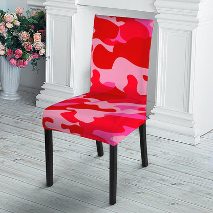 Hot Pink Camouflage Print Dining Chair Slipcover