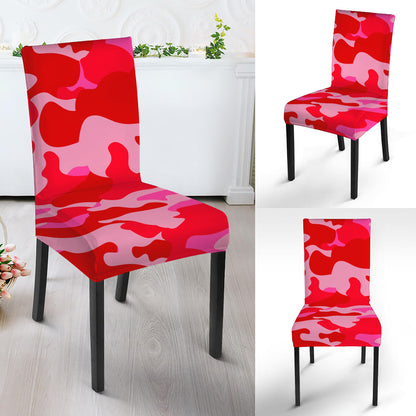 Hot Pink Camouflage Print Dining Chair Slipcover