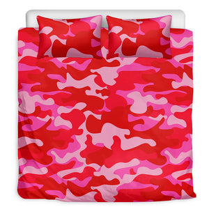 Hot Pink Camouflage Print Duvet Cover Bedding Set