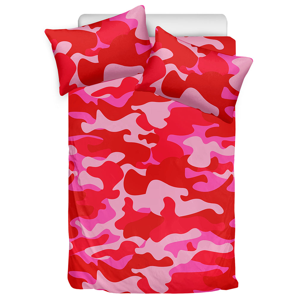 Hot Pink Camouflage Print Duvet Cover Bedding Set