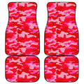 Hot Pink Camouflage Print Front and Back Car Floor Mats