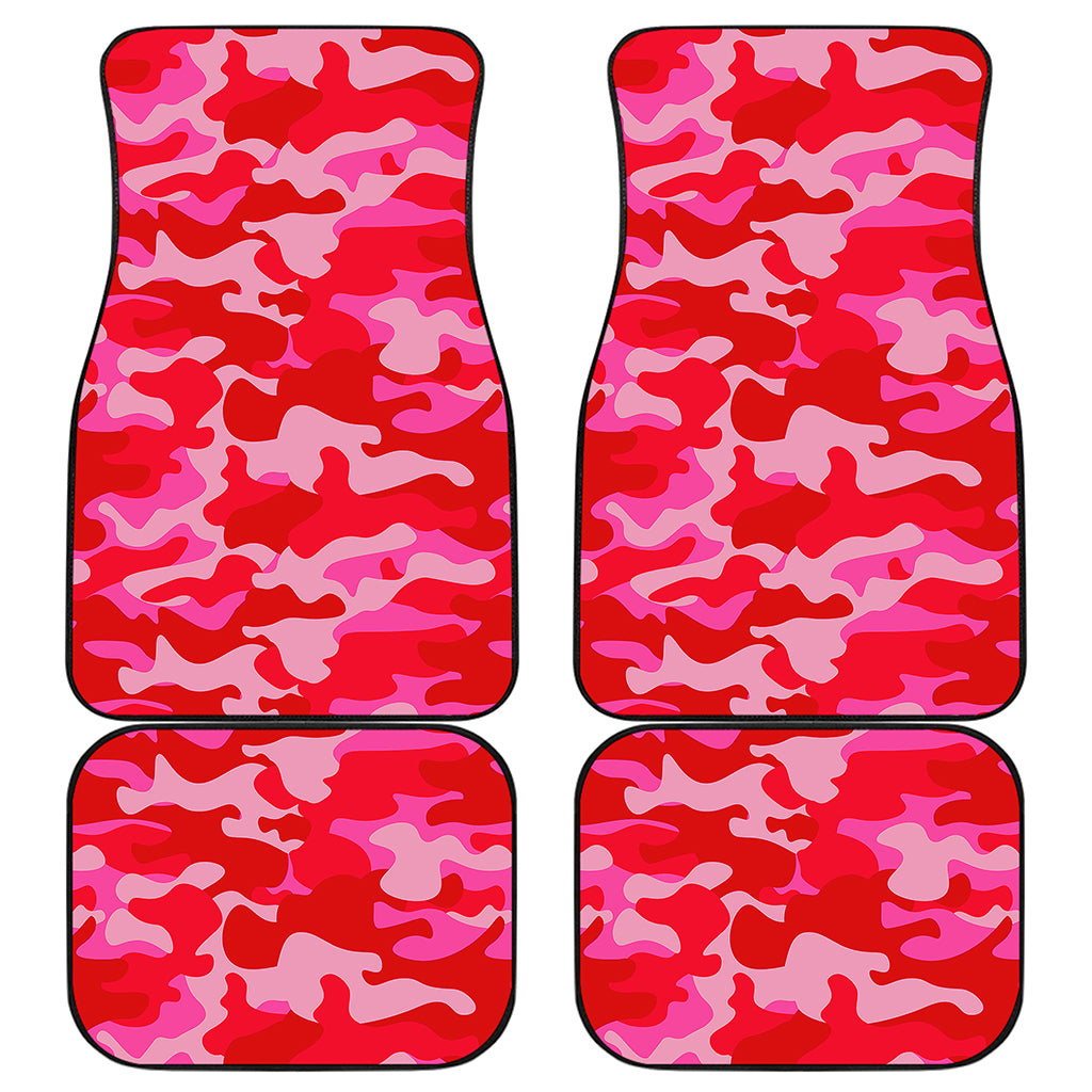 Hot Pink Camouflage Print Front and Back Car Floor Mats