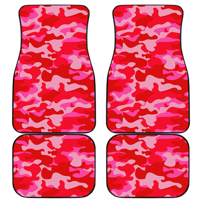 Hot Pink Camouflage Print Front and Back Car Floor Mats