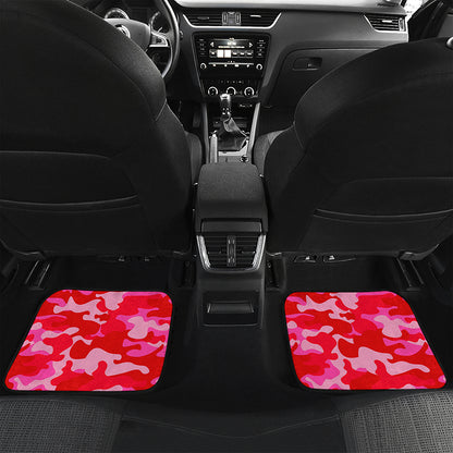 Hot Pink Camouflage Print Front and Back Car Floor Mats