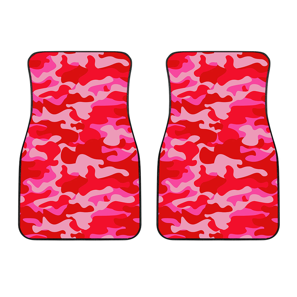 Hot Pink Camouflage Print Front Car Floor Mats