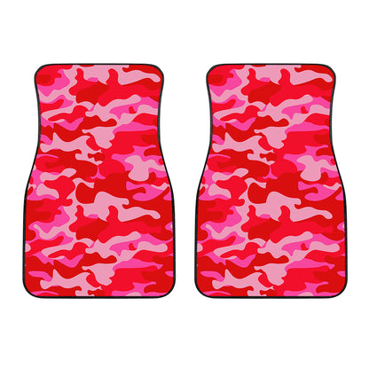 Hot Pink Camouflage Print Front Car Floor Mats