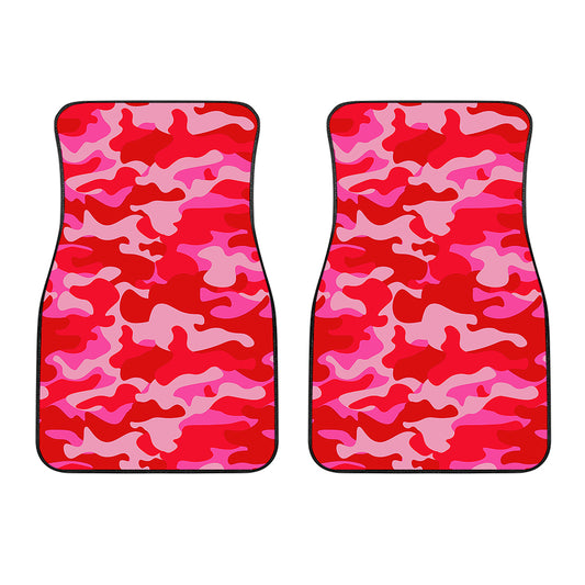 Hot Pink Camouflage Print Front Car Floor Mats