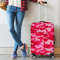 Hot Pink Camouflage Print Luggage Cover