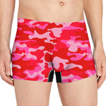 Hot Pink Camouflage Print Men's Boxer Briefs