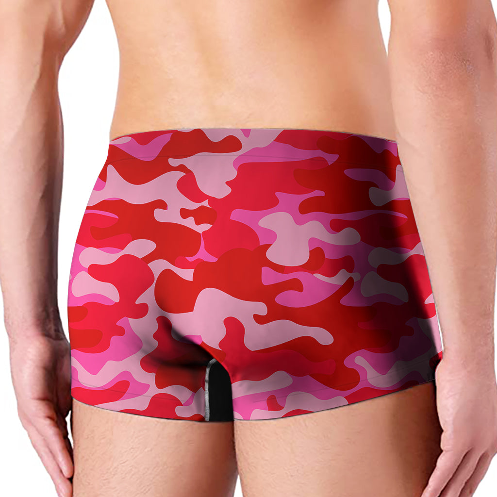 Hot Pink Camouflage Print Men's Boxer Briefs
