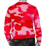 Hot Pink Camouflage Print Men's Crewneck Sweatshirt GearFrost