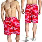Hot Pink Camouflage Print Men's Shorts