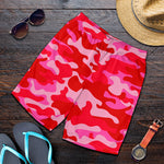 Hot Pink Camouflage Print Men's Shorts