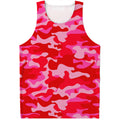 Hot Pink Camouflage Print Men's Tank Top