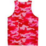 Hot Pink Camouflage Print Men's Tank Top
