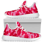 Hot Pink Camouflage Print Mesh Knit Shoes GearFrost