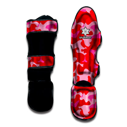 Hot Pink Camouflage Print Muay Thai Shin Guard