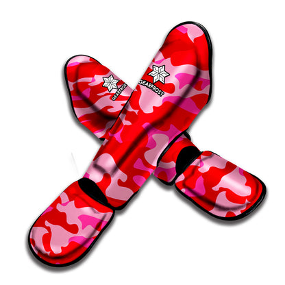 Hot Pink Camouflage Print Muay Thai Shin Guard