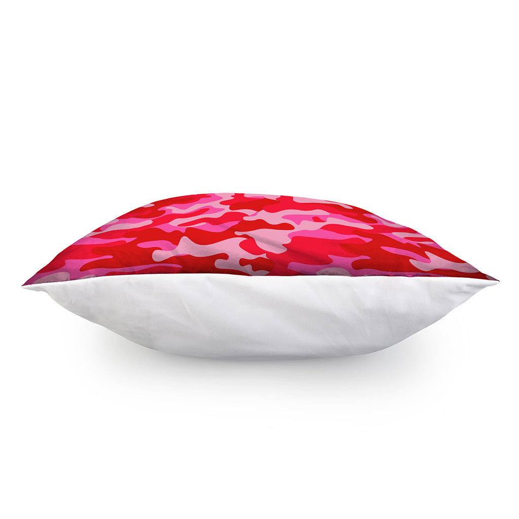 Hot Pink Camouflage Print Pillow Cover