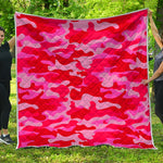 Hot Pink Camouflage Print Quilt