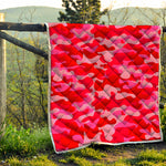 Hot Pink Camouflage Print Quilt