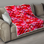 Hot Pink Camouflage Print Quilt