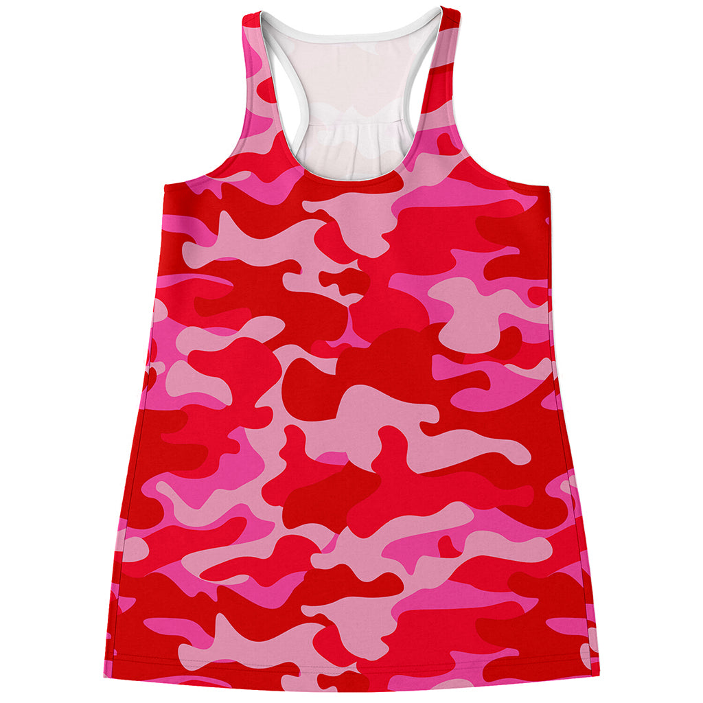 Hot Pink Camouflage Print Women's Racerback Tank Top
