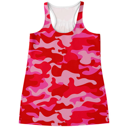 Hot Pink Camouflage Print Women's Racerback Tank Top