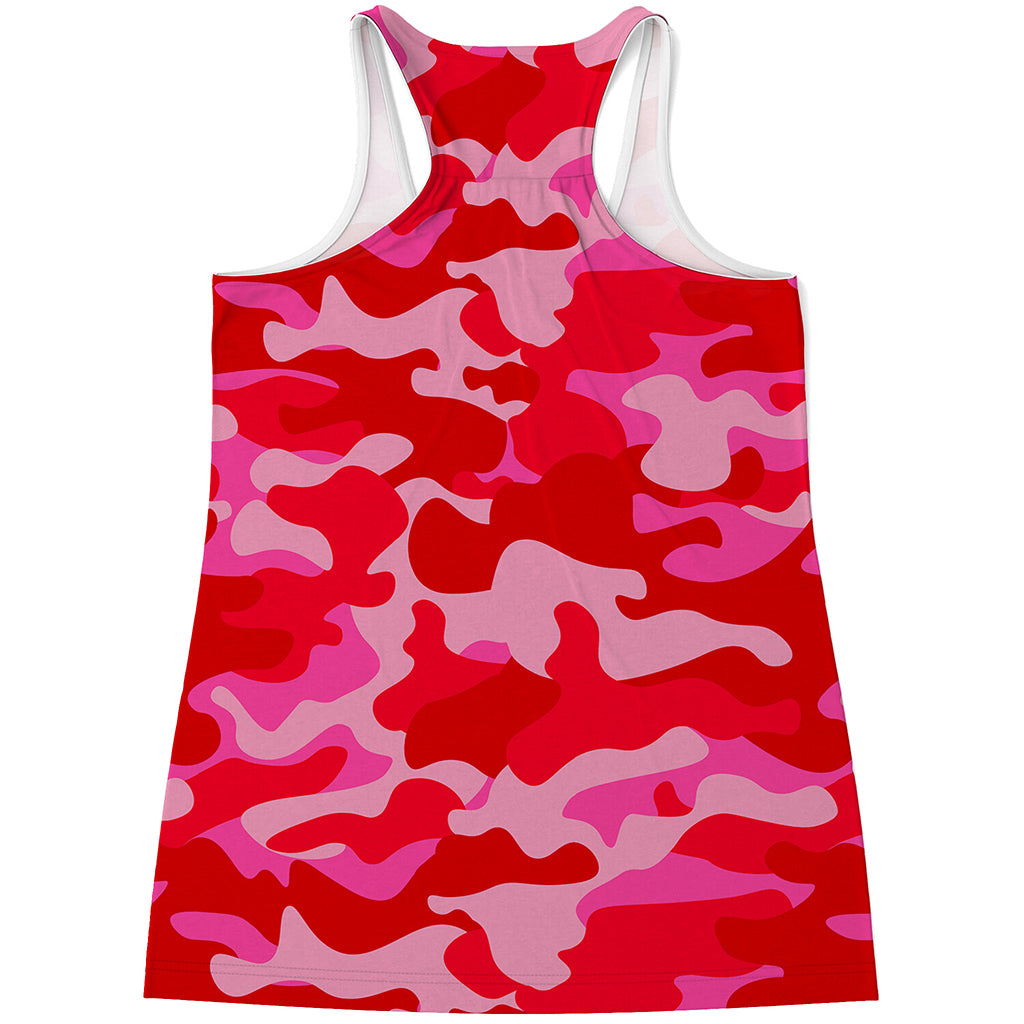 Hot Pink Camouflage Print Women's Racerback Tank Top